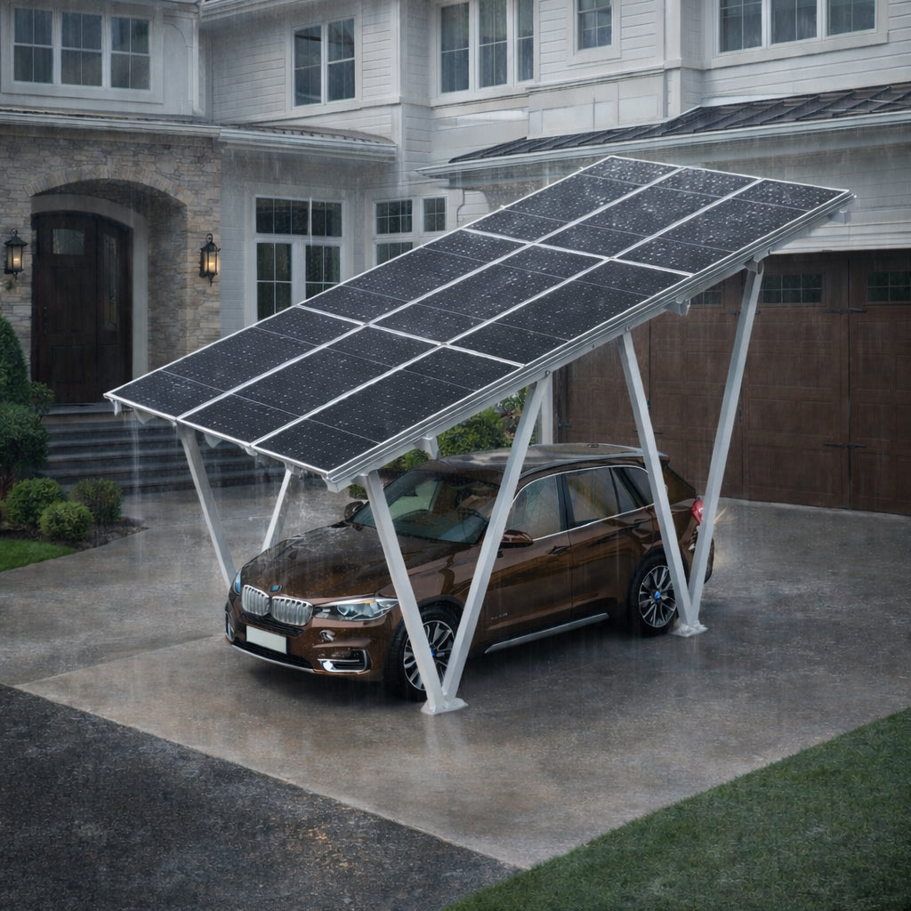 Carport Solaire Aluminium Elios M9 – 1 Véhicule | Pro-Charge