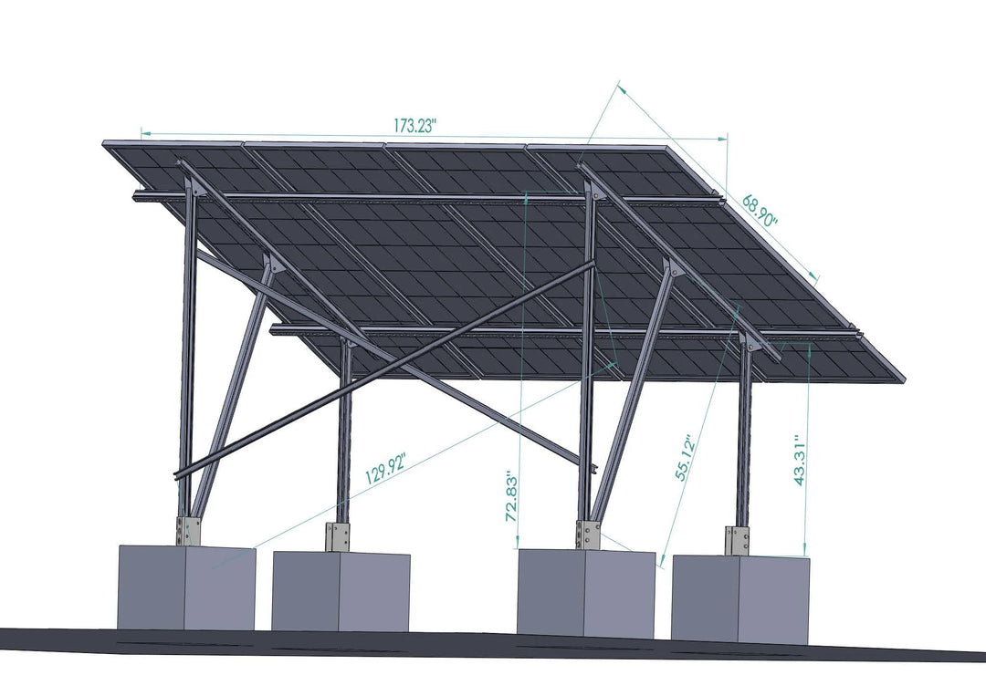 Système de support au sol Terra G4 - 4 Panneaux solaires